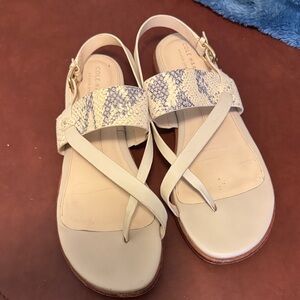 Cole Haan Women's Cream and Blue Sandals
